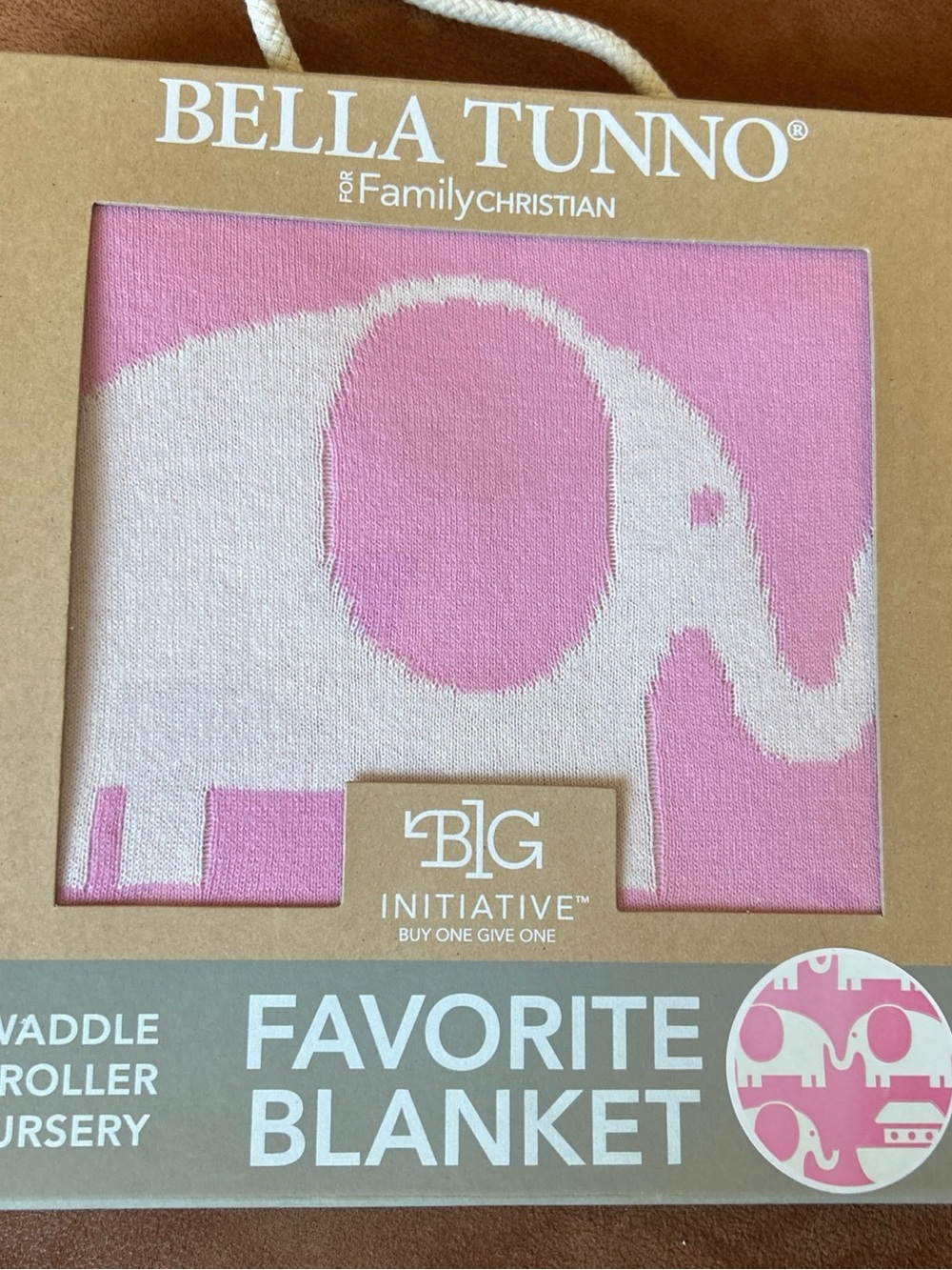Bella Tunno Baby Blanket For Family Christian 100% Combed Cotton New Elephant